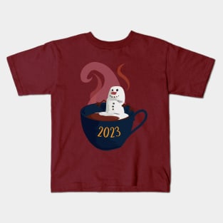 Marshmallow Snowman In Hot Cocoa Kids T-Shirt